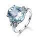 Fashion Natural Sea Blue Topaz Butterfly Ring